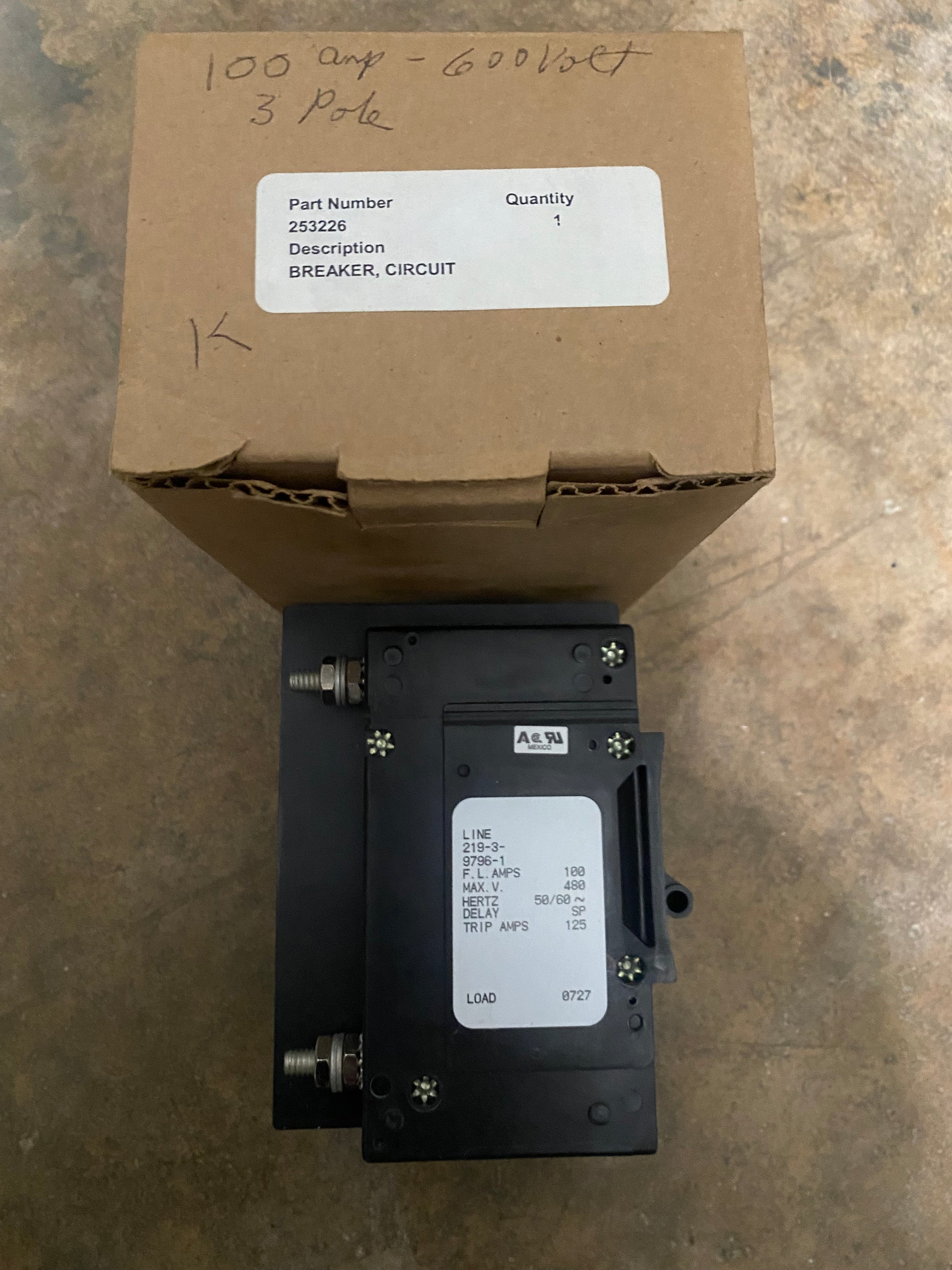 253226 Circuit breaker, 100 A, 480 V, 3 pole