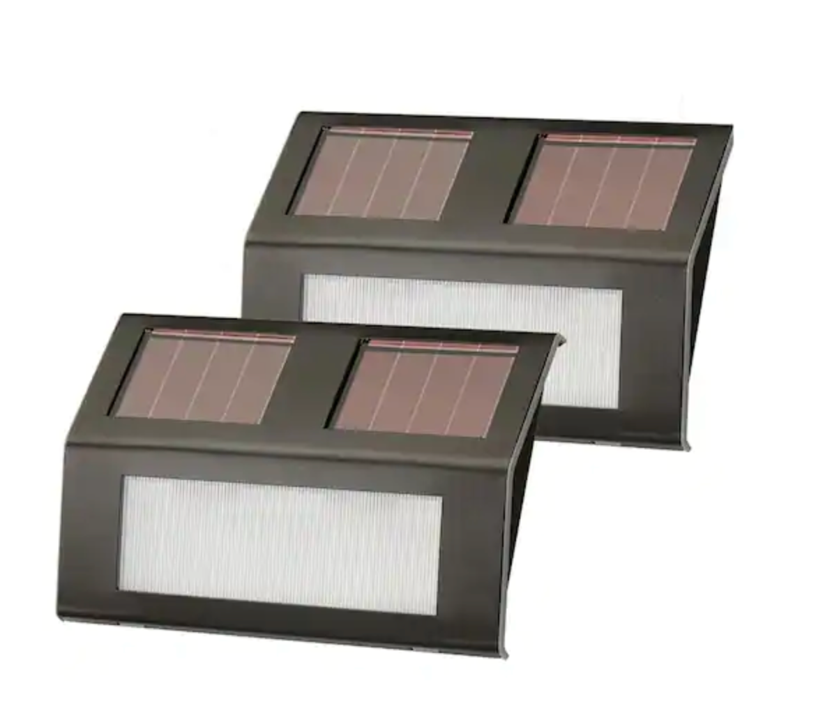 Solar Step Lights by Nature Power Garden (2 pack, Bronze) (21060)
