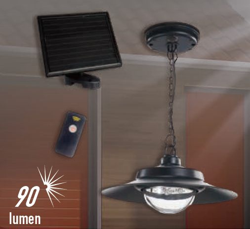 Hanging Solar Shed Light by Nature Power Garden with Remote and Black Finish (20130)