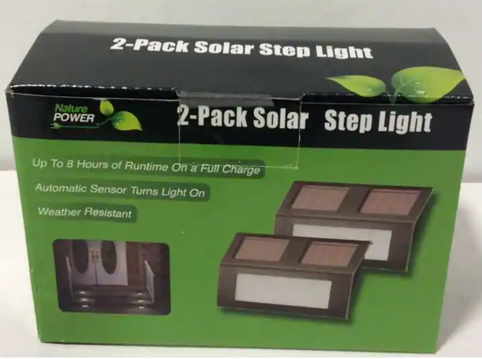 Solar Step Lights by Nature Power Garden (2 pack, Bronze) (21060)