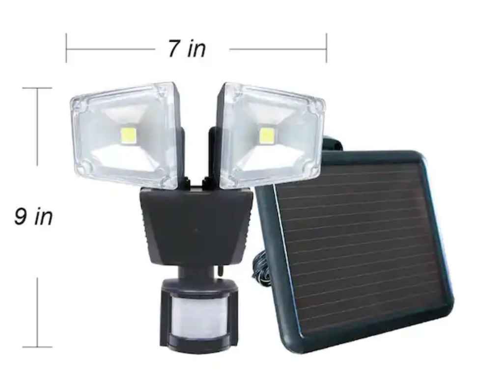 Dual Head Solar Motion Security Light by Nature Power Garden (22060)